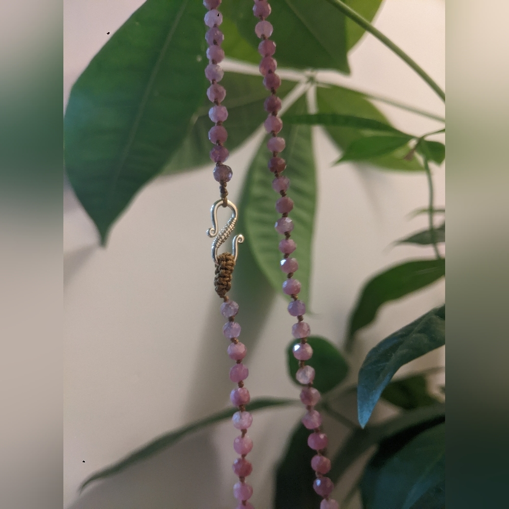 Vintage mini pink quartz choker necklace - Picture 6 of 16